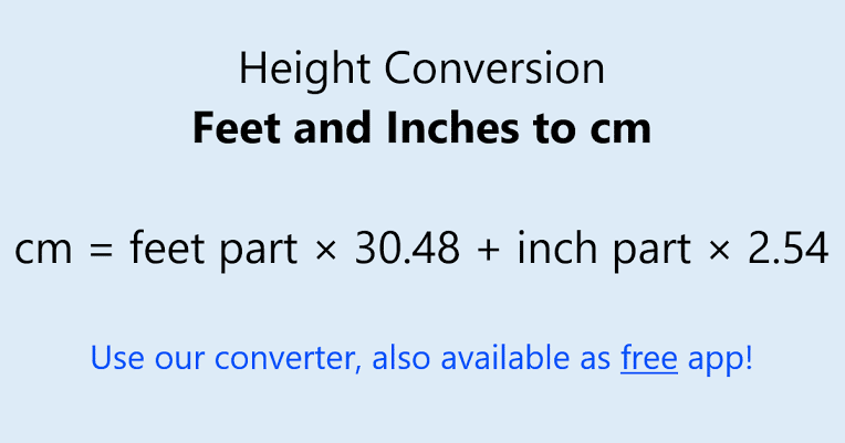 Cm to inches height