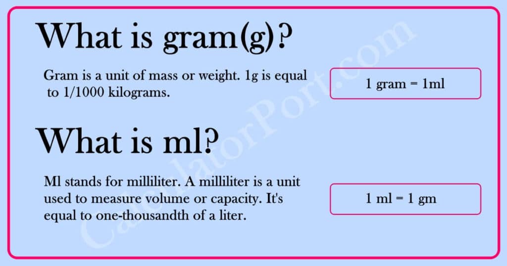 How To Convert Ml To Grams And Why Is It Necessary 